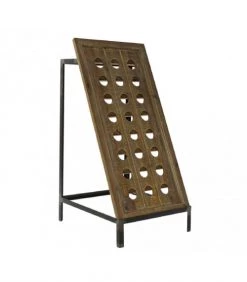 Meilleur prix ???? Wadiga Accessoires De Rangement De Cuisine Porte Bouteilles Bois Et Métal Noir 24 Bouteilles ????