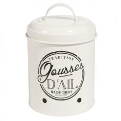 Budget ✔️ Maisons Du Monde Boites De Conservation Alimentaire Pot à Ail En Métal H 17 Cm ❤️