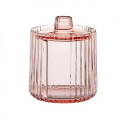 Grosses soldes ???? Maisons Du Monde Accessoires De Rangement De Cuisine Pot à Cotons En Verre Rose ????