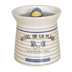 Bon marché ???? Faye Bocaux, Pots Et Bonbonnières Pot à Gros Sel En Faïence Avec Cuillère ????