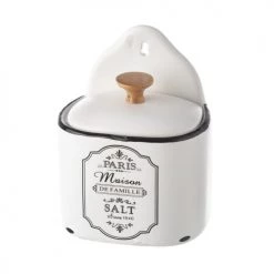 De gros ???? Wadiga Bocaux, Pots Et Bonbonnières Pot à Sel Mural En Céramique Blanche ????