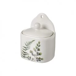 Budget ⌛ Wadiga Bocaux, Pots Et Bonbonnières Pot à Sel Mural En Céramique Blanche ⌛