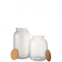 Meilleur prix ???? LANADECO Bocaux, Pots Et Bonbonnières Pot Décoratif Verre/liège Transparent H41cm ???? -pots et bonbonnières Soldes pot decoratif verre liege transparent h41cm 3