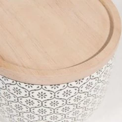 Coupon ???? Maisons Du Monde Bocaux, Pots Et Bonbonnières Pot En Grès à Motifs Noirs Et Blancs ???? -pots et bonbonnières Soldes pot en gres a motifs noirs et blancs 1000 15 8 169420 3