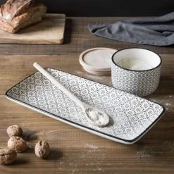 Coupon ???? Maisons Du Monde Bocaux, Pots Et Bonbonnières Pot En Grès à Motifs Noirs Et Blancs ???? -pots et bonbonnières Soldes pot en gres a motifs noirs et blancs 1000 15 8 169420 4