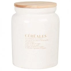 Vente flash ???? Maisons Du Monde Bocaux, Pots Et Bonbonnières Pot En Grès Ivoire Et Couvercle En Hévéa H19 ????