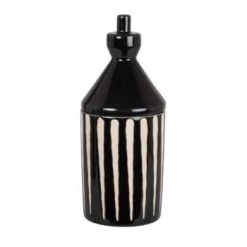 Sortie ✨ Maisons Du Monde Bocaux, Pots Et Bonbonnières Pot Style Ethnique En Grès Rayé Noir Et Beige ???? -pots et bonbonnières Soldes pot style ethnique en gres raye noir et beige kawaala 1000 2 13 227768 1