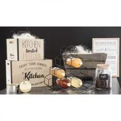 Promo ???? Maisons Du Monde Accessoires De Rangement De Cuisine Range-bouteilles En Métal Noir ???? -pots et bonbonnières Soldes range bouteilles en metal noir 1000 2 37 164324 4