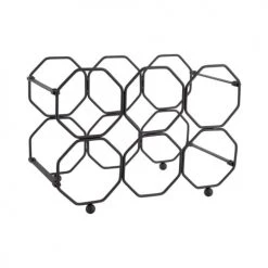 Bon marché ???? Present Time Accessoires De Rangement De Cuisine Range Bouteilles En Métal Pliable Noir ???? -pots et bonbonnières Soldes range bouteilles en metal pliable noir 2