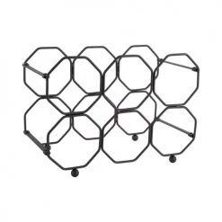 Bon marché ???? Present Time Accessoires De Rangement De Cuisine Range Bouteilles En Métal Pliable Noir ????