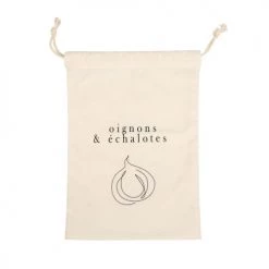 Sortie ✔️ Maisons Du Monde Accessoires De Rangement De Cuisine Sac à Oignons Et échalotes En Coton Beige Imprimé - Lot De 2 ❤️