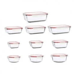 De gros ???? Menastyl Boites De Conservation Alimentaire Set De 10 Boîtes Hermétiques En Verre Avec Couvercle ????