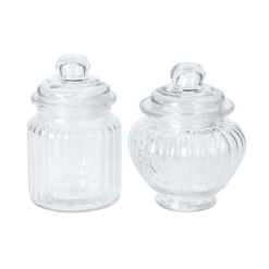 Sortie ???? Wadiga Bocaux, Pots Et Bonbonnières Set De 2 Petites Bonbonnières En Verre Classiques ????