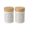 Vente flash ???? Wadiga Bocaux, Pots Et Bonbonnières Set De 2 Pots En Céramique Blanche Café Et Thé ???? -pots et bonbonnières Soldes set de 2 pots en ceramique blanche cafe et the
