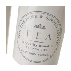 Vente flash ???? Wadiga Bocaux, Pots Et Bonbonnières Set De 2 Pots En Céramique Blanche Café Et Thé ???? -pots et bonbonnières Soldes set de 2 pots en ceramique blanche cafe et the 4