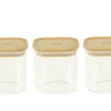 Offres ???? Pebbly Bocaux, Pots Et Bonbonnières Set De 3 Boîtes Carrées En Verre Avec Couvercle En Bambou 800ml ????