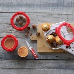 Vente flash ???? Menastyl Boites De Conservation Alimentaire Set De 6 Boîtes Hermétiques Rondes En Verre Avec Couvercle ???? -pots et bonbonnières Soldes set de 6 boites hermetiques rondes en verre avec couvercle 4