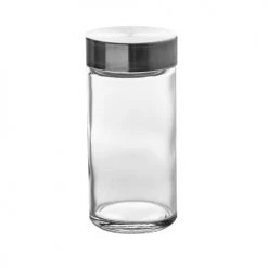 pots et bonbonnières Soldes -pots et bonbonnières Soldes set de 6 pots a epices ronds verre et metal chrome 1