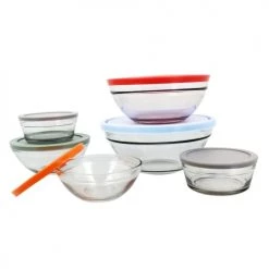 Grosses soldes ???? Menastyl Boites De Conservation Alimentaire Set De 6 Saladiers En Verre ???? -pots et bonbonnières Soldes set de 6 saladiers en verre 2