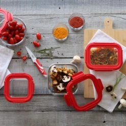 Meilleure affaire ⌛ Menastyl Boites De Conservation Alimentaire Set De 8 Boîtes Hermétiques Rectangle En Verre Avec Couvercle ???? -pots et bonbonnières Soldes set de 8 boites hermetiques rectangle en verre avec couvercle 2