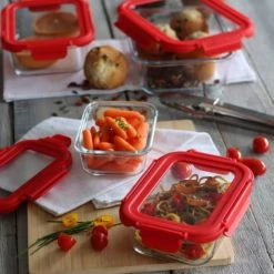 Meilleure affaire ⌛ Menastyl Boites De Conservation Alimentaire Set De 8 Boîtes Hermétiques Rectangle En Verre Avec Couvercle ???? -pots et bonbonnières Soldes set de 8 boites hermetiques rectangle en verre avec couvercle 4