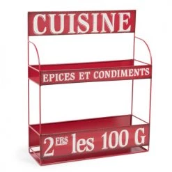 Remise ???? Maisons Du Monde Accessoires De Rangement De Cuisine Support à épices En Métal Rouge H 43 Cm ❤️